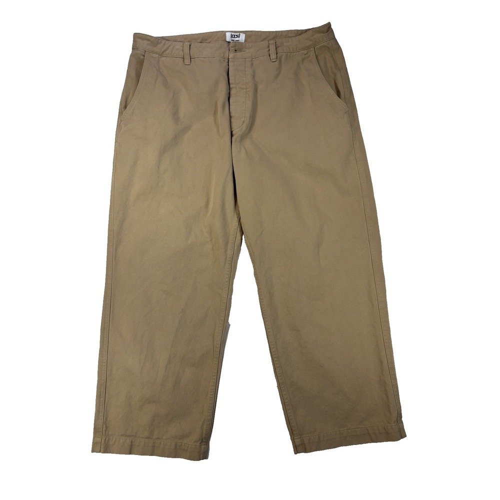 CCS‎ Men's 38X29 Khaki Wide Leg Chino Pants Urban Streetwear Baggy Button Fly
